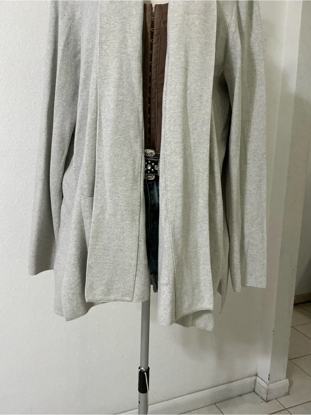 J. Crew Chelsea sweater blazer in Heather Light Grey Size XLarge